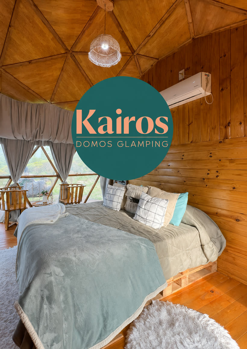 Cama de un domo Kairos con vista a las sierras